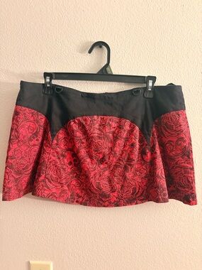 Red Mini Skirt with Black Waist living dead souls
